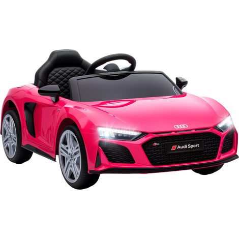 AIYAPLAY coche eléctrico niños Audi R8 Spyder batería litio 12V con mando a distancia 2,4 G 2 motores arranque suave suspensión trasera música rosa (1/5)