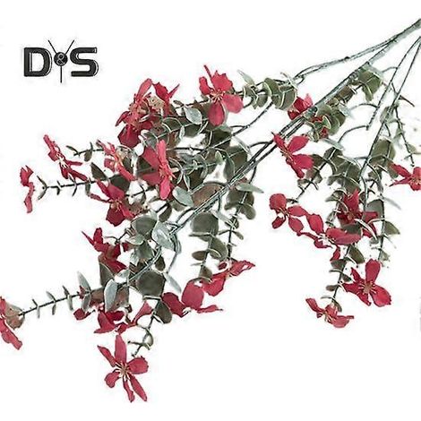 Fleur artificielle miniature en tissu de soie, facile d'entretien et créative, plante verte.rose rouge (1/5)