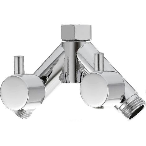(Meilleur) Robinet inverseur en laiton chromé DSF014a, vanne d'arrêt de douche à 2 voies en Y 1/2 pouce pour flexible et pommeau de douche (1/4)