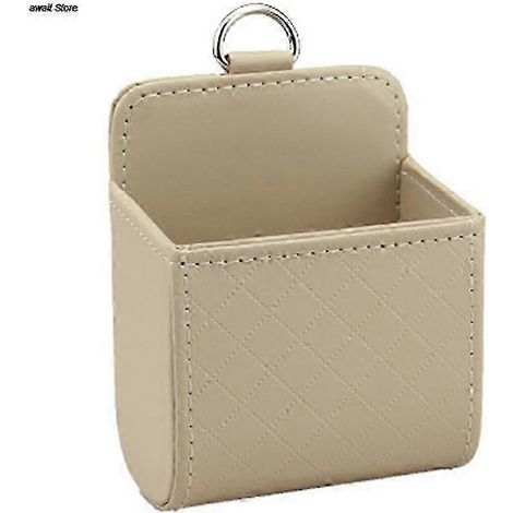 1 sac de rangement pour voiture, organisateur suspendu en cuir pour grille d'aération et tableau de bord, porte-lunettes et porte-téléphone, accessoires de voiture (1/5)