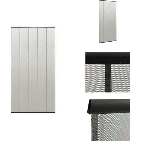 The Living Store Moustiquaire de porte rideau en maille 5 pcs Noir 120x240 cm - Écran de porte (1/5)