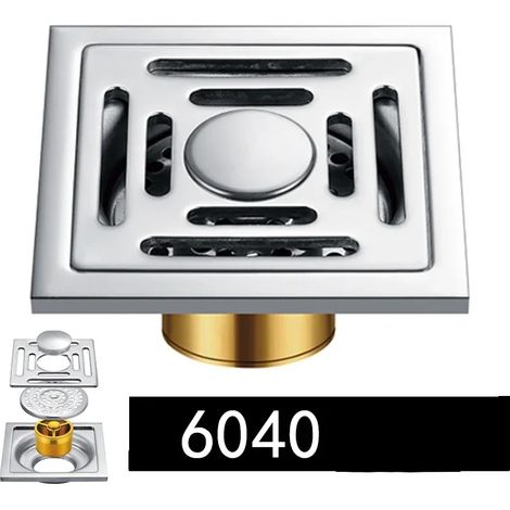 (6040-2)Shower Drain Thick Stainless Steel Floor Drain Ordinary Bathroom Toilet Kitchen Balcony Dedicated To prevent odor BaIDaiMoDeng (1/4)