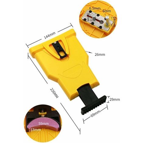 Pietra per affilare la motosega, strumento di affilatura rapida, affilacatene, strumento per la lavorazione del legno, affilacatene autoaffilante, affilacatene con kit di 6 pietre per affilare (1/4)