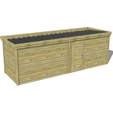 ABRI DE JARDIN bois traité 27mm, 7,3x2,1m, 16m2 (1/3)