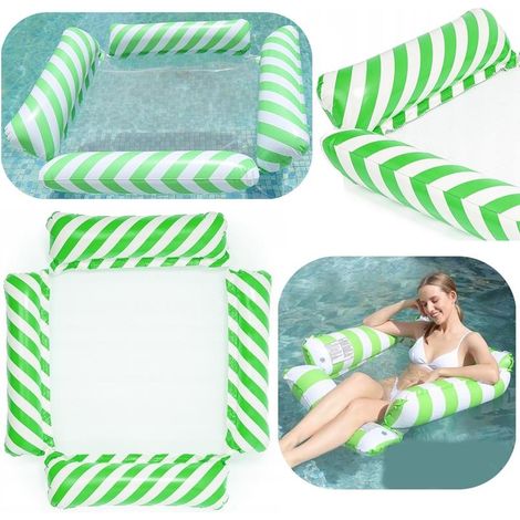 Hamac de natation avec matelas en filet, chaise longue gonflable de plage ou de piscine (1/5)