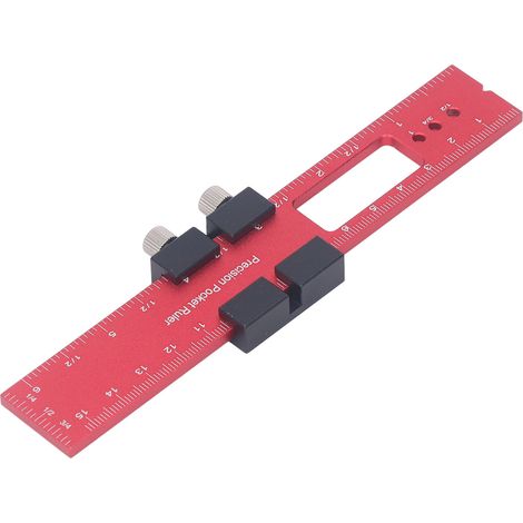 160 mm langer Holzbearbeitungslineal aus Aluminiumlegierung, Präzisionsmarkierwerkzeug mit Schiebeanschlag (1/5)