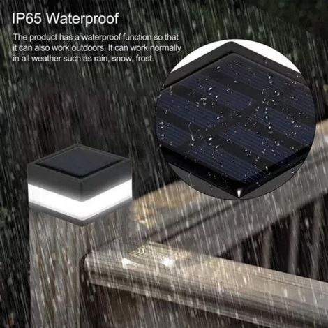 4 lampadaires solaires LED, lampes solaires pour clôtures, éclairage de jardin extérieur (1/5)