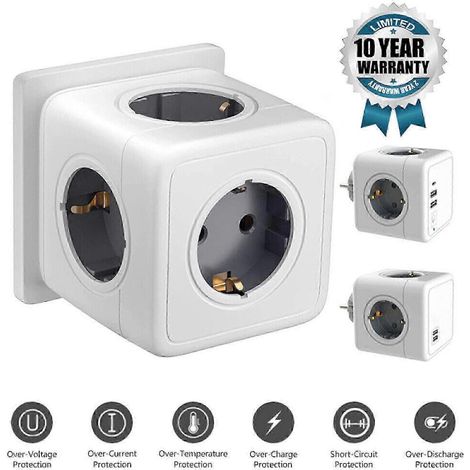 Boîtier multiprise sans fil 5/4 prises, adaptateur secteur, 1 boîtier de type A (1/5)