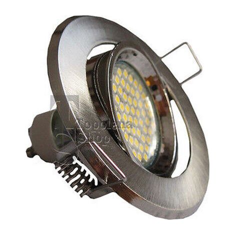 FARETTO 60 LED 5 W WATT AD INCASSO BIANCA ORIENTABILE 180 LUMEN 60 SMD GU10