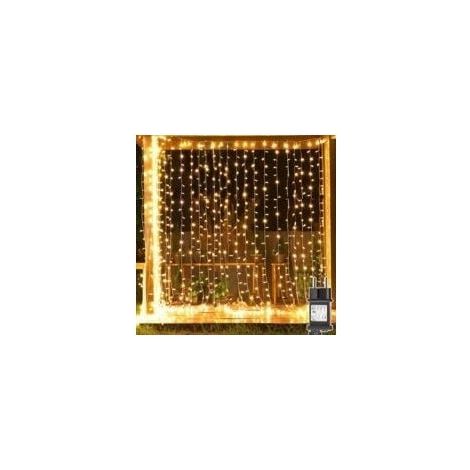Guirnalda de luces navideñas de 3 m x 3 m, 300 LED, con transformador, temporizador, 8 modos, resistente al agua, para bodas, dormitorios, Navidad, decoración de interiores y exteriores [Clase energét (1/5)