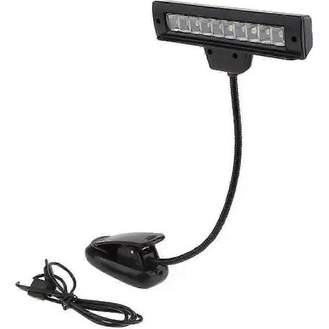 Lampe de pupitre rechargeable USB avec 10 LED lumineuses, lampe de chevet et lampe de lecture de bureau (1/5)