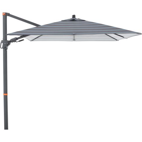 Doppler Pendelschirm "myZone" 210 x 210 cm, Blockstreifen anthrazit, Bezug aus 100 % Polyester, Gestell aus Aluminium, Gewicht 26,8 kg (1/5)