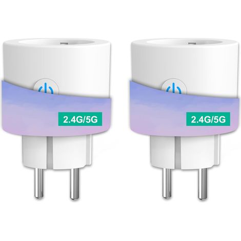 Prise Connectée 16A 2,4/5GHz WiFi  Mesure de Consommation Électrique compatible avec Horaires et Minuterie, 2PCs (1/5)