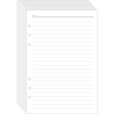 Recharges de papier ligné A5 - 80 feuilles - Bloc de 80 feuilles pour agenda A5, recharges pour agenda A5, papier ligné A5 pour les comptes rendus de réunions de classe (1/5)