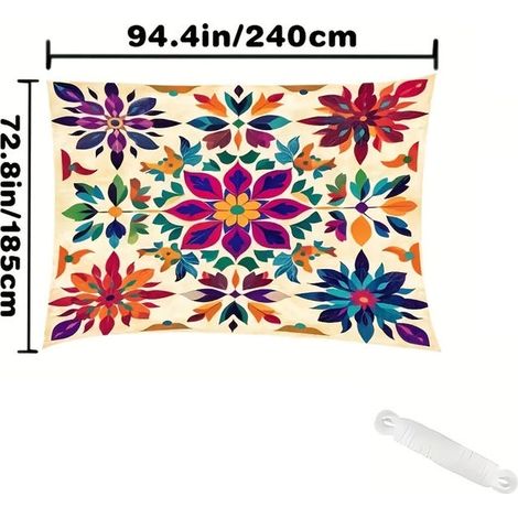 1PC Pare-soleil de camping et tapis de pique-nique — Couleurs vives, résistant aux UV  (240 x 185 cm) (1/5)