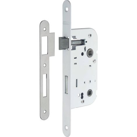 Serrure à larder électrique – Axe 50 mm – Entraxe 70 mm – Fouillot carré 7 mm – Coffre acier laqué blanc (1/5)