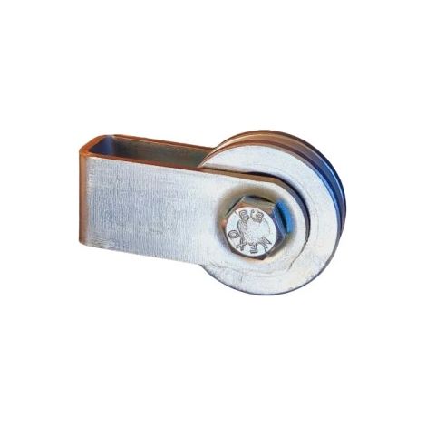 Polea de cuerda metálica maciza de 49 mm con soporte para parrilla