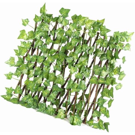 Clôture artificielle télescopique, fausses fleurs et feuilles vertes, barrière de jardin extérieure, feuilles décoratives pour plantes grimpantes, petite clôture (1/3)