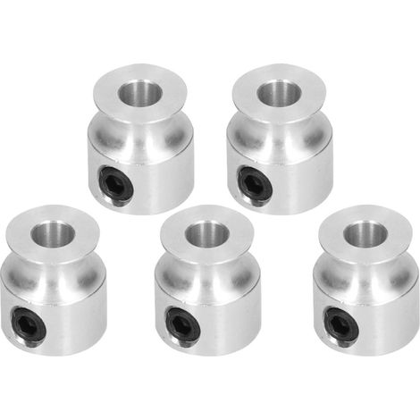 Lot de 5 Poulies Rondes à Vis Fixation, Poulie en V Durable, Trou 8mm pour Transmission Courroie Ronde (5401-0004-0008) (1/5)