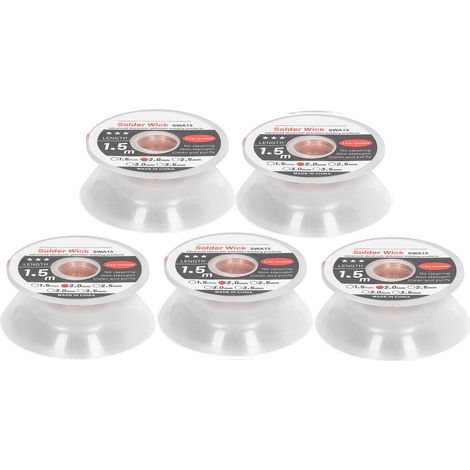 5Pcs Solder Wicks Advanced Electronic Accuracy Welding Tool No Cleaning Low Residue 1.5 Meter 2.0mm