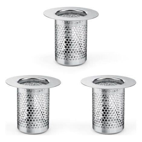 Filtre a Cheveux pour Douche,  3 Pièces Inoxydable Filtre Douche Cheveux, 5,5 × 5cm Filtre Lavabo Cuisine pour Balcon, Cuisines Filtre de Siphon de Sol Salle (1/5)