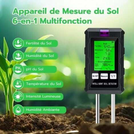 NALOOKAMIC 6 in 1 Soil pH Tester, Humidity/Fertility/PH/Temperature/Light/Ambient Humidity Tester