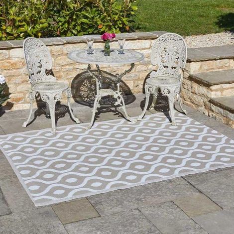 Garden Outdoor Brown Reversible Rug 160 x 230cm Polypropylene Waterproof  Patio Rug Plastic Indoor Outdoor Carpet Mat Foldable Mocha Brown