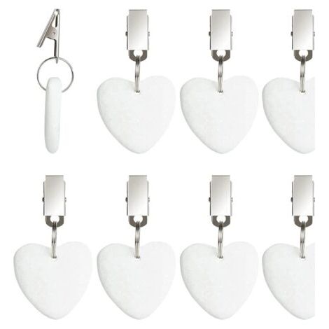 8Pcs Poids de Nappe avec Clips,Pince à Nappe en Marbre Poids pour Nappe avec Pinces Poids pour Nappes Décoratifs Kit de Poids de Nappe pour Pique-Nique Fête Cuisine Restaurant (Blanc) (1/5)