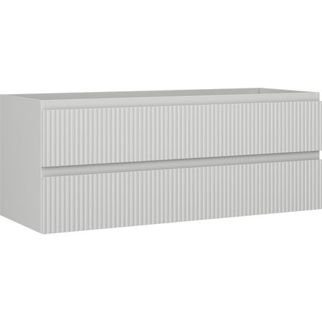 Mexen Rivel Badezimmerschrank für Waschtisch 120 cm, 2 Schubladen, geriffelt, grau matt - 91A20-12047-2-BFF62 (1/5)