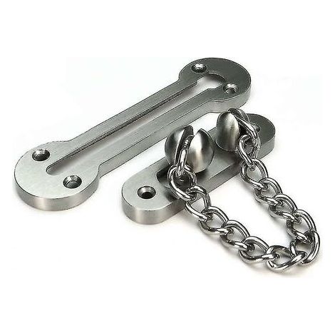 Extra Thick Door Security Chain - SUS304 Cast Stainless Steel Door Security Chain, Heavy Duty Deadbolt Lock for Interior Doors, Brushed Nickel Finish (e) (1/4)