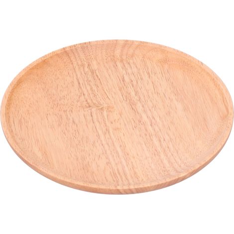 Plateau de service en bois d'hévéa pour dîner, fruits et snacks - 24cm