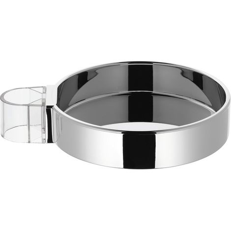 Porte-Savon - Compatible Barre Douche 18 22 25 mm - Dimensions 3 x 12 x 12 cm - Matériau ABS - Chromé - 1 Pièce (1/5)