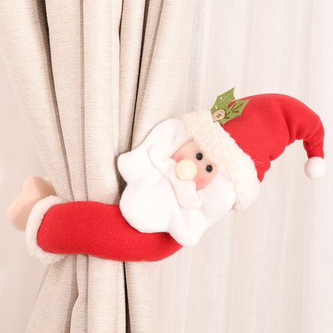 Attache De Rideau De Noël - Forme De Renne Père Noël Bonhomme De Neige - Pour Décoration Intérieure Fêtes - Lot De 1 (1/5)