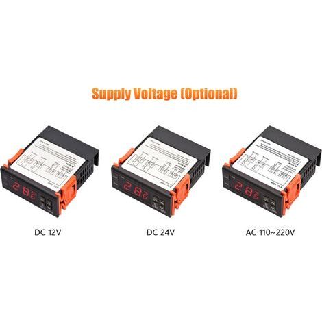 Digitaler Temperaturregler STC-1000, intelligenter 24-V-DC-Kühlschrankthermostat, unterstützt Heizen/Kühlen/Temperaturkorrektur/Startverzögerung. (1/5)