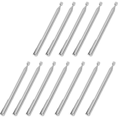 Lot de 12 bâtonnets magnétiques en acier de 900 g avec clip de poche, tige de préhension télescopique, outil de ramassage magnétique (1/5)