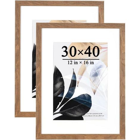 Bilderrahmen 30x40 Echtholz Plexiglas Posterrahmen Fotorahmen 2er Set (1/5)