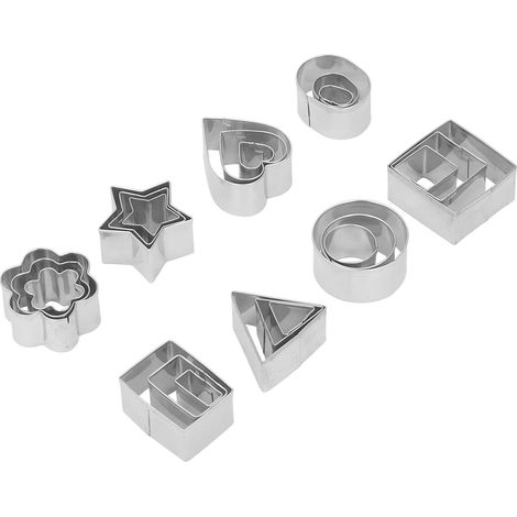 Lot de 24 Emporte-pièces Biscuits Acier Inoxydable Mini Découpoir Géométrique pour Gâteau (1/5)