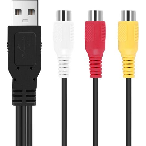 Câble USB Vers 3RCA USB Vers 3 RCA Rgb VidéO AV Composite Adaptateur Convertisseur Câble Cordon Connecteur Plomb Convient pour TV PC DVR (1/5)