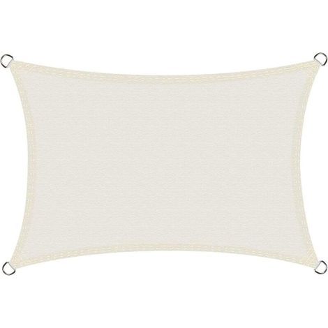 Voile d'ombrage Imperméable Rectangulaire 3x4m, Toile Ombrage PES Résistant à l'eau,  Résistant 98% Protection Rayons UV pour Patio Terrasse Extérieur, hors blanc 3x4 (1/5)