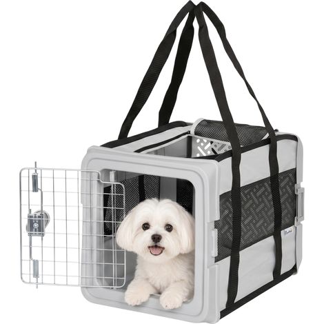 Sac de transport pour chat - PawHut - pliable jusqu'à 10 kg - tissu 300D - 49,5 x 34 x 35,5 cm - gris (1/5)