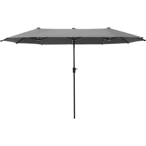 Outdoor Garden Parasol, 2 x 3.8 m Rectangular Double-Sided Parasol with Crank, Sun Protection for Terrace, Water Resistant, Anti-Wind (1/5)
