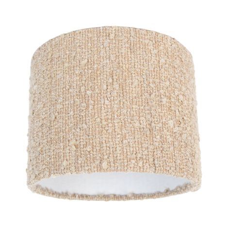 QAZQA Stoffen lampenkap beige met bouclé stof 18/18/14 (1/5)