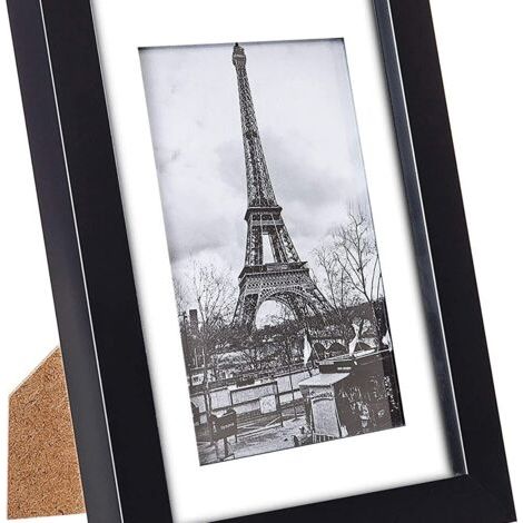 Sollbry Ensemble de 5 cadres photo, collage de cadres photo multiples pour affichage mural ou sur table, noir