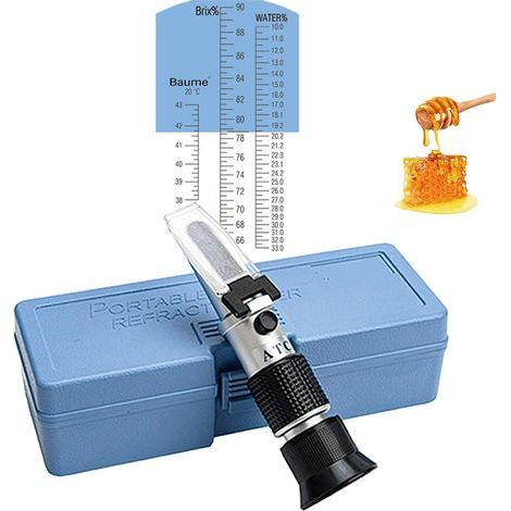 3-in-1 Refractometer, Measures Brix 58-90%, Honey Moisture, Maple Syrup, ATC, Beekeepers (1/5)