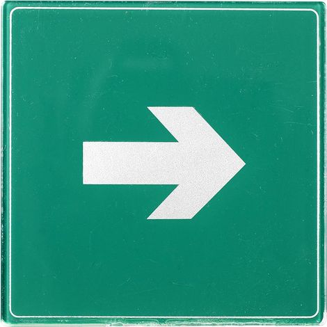 Plaque de porte Flèche (droite ou gauche) - couleur 90x90mm - 4033860