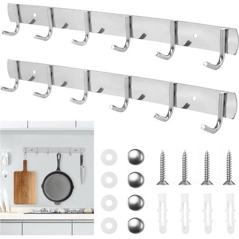 Lot de 2 patères inox peu encombrantes cuisine salle de bain salon (1/5)