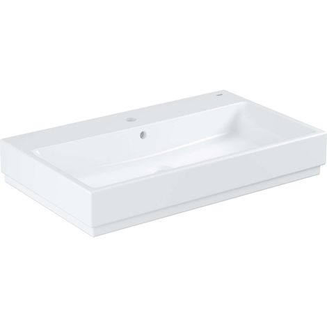 Grohe – Lavabo suspendu 80x49 cm en céramique blanche – Traitement PureGuard antibactérien – Forme anguleuse avec trop-plein - 3946900H (1/3)