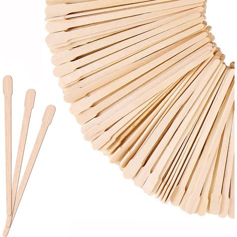 Bâtonnets de cire en bois - Petits applicateurs de cire pour sourcils, lèvres et nez, pour une épilation et une peau lisse - Usage spa et à domicile (1/5)