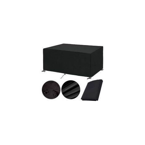 420D housse Salon de Jardin 200x100x75cm Protection Bache Table de Jardin Mobilier Extérieur Imperméable Coupe-Vent Anti-UV Résistant Au Froid Housse de Meuble Tissu Oxford (1/4)