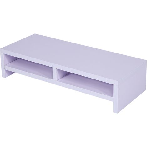 Support pour écran de bureau, support pour ordinateur portable, support pour téléviseur LCD, étagère surélevée pour écran d'ordinateur, bureau blanc violacé (1/5)